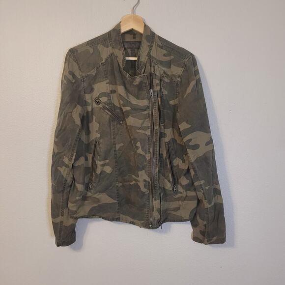 BlankNYC Camo Motorcycle Jacket Women's M Pockets Zippers Grunge Biker Baddie - Picture 1 of 8